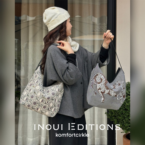 INOUI EDITIONS 猎豹月相印花水桶包单肩手提托特包日常通勤搭配