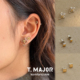 T.MAJOR Ruila瑞华双层拉丝金色mini小耳钉 Mandora华露双色耳饰
