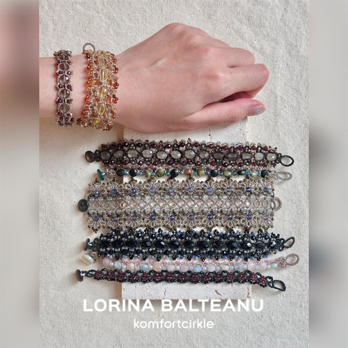 LORINA 手链法式手工编织串珠织线宽边蕾丝小众高级感轻奢腕饰