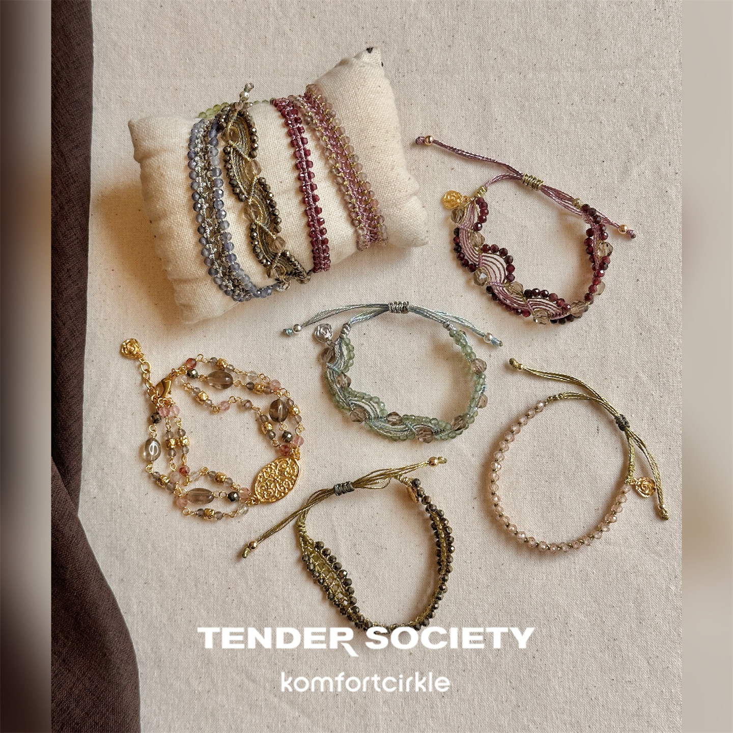 自留主推款 TENDER SOCIETY 西西里手工编织蕾丝手链手绳百搭叠戴