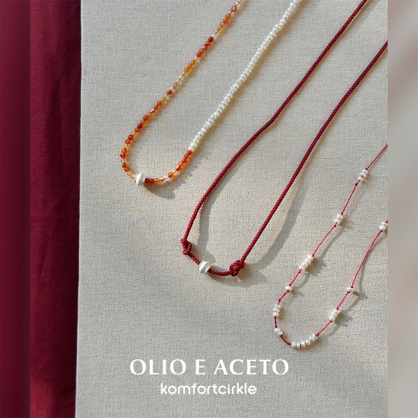 OLIO E ACETO油醋汁 红花玛瑙珍珠拼接项链锁骨链 新年红色礼物,饰品/流行首饰/时尚饰品新,项链,淘宝优惠券,粉丝福利购,淘宝优惠卷