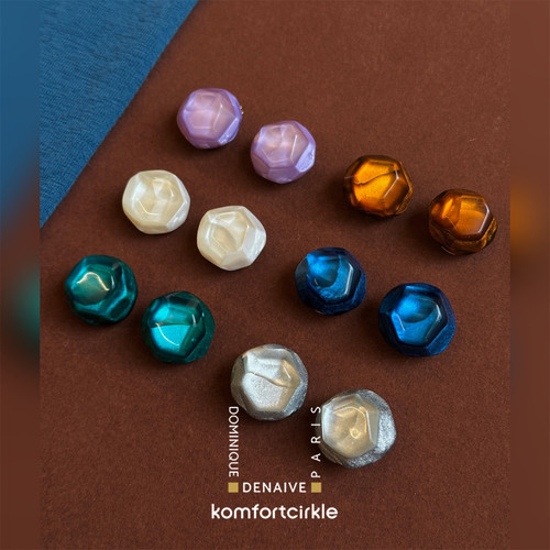 DOMINIQUE DENAIVE 几何小冰块耳夹树脂无耳洞耳饰Boucles Adina