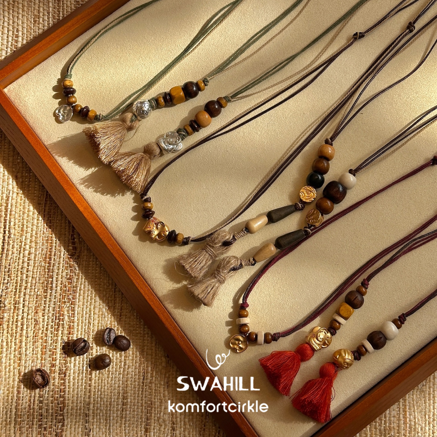 SWAHILL斯瓦山丘 大象流苏开放长项链 原创设计师复古小众度假风