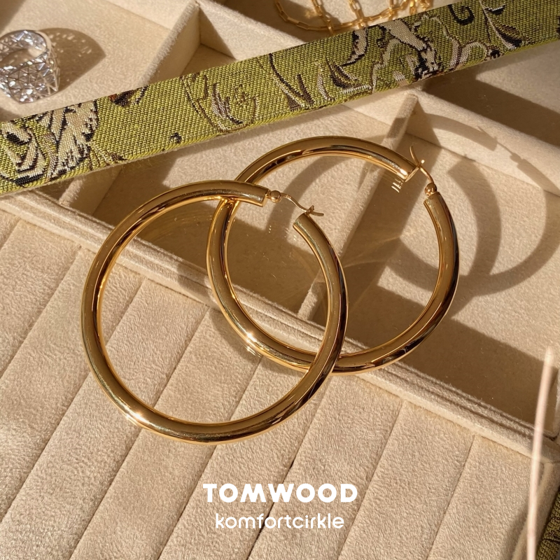 7折 TOMWOOD 金色大圆环耳钉 Classic Hoops Thick Giant Gold