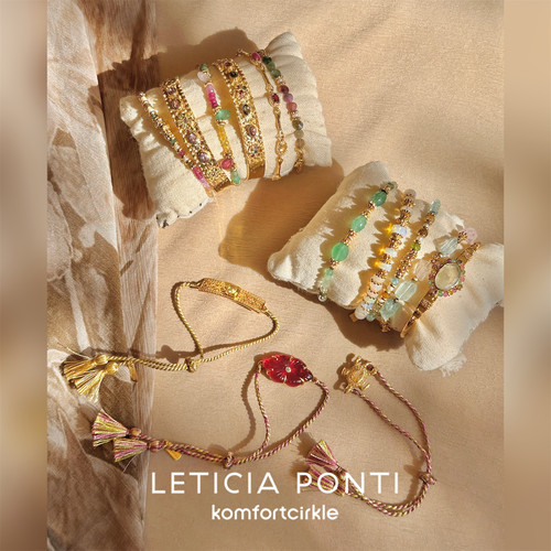 自留推荐 Leticia ponti 手链天然石串珠编织可调节手绳开口手镯