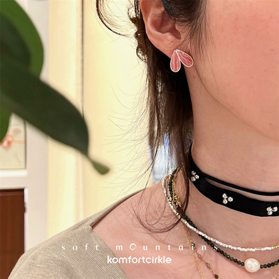 特价 soft mountains软山 secret heart/nightfall耳钉  玛瑙耳饰