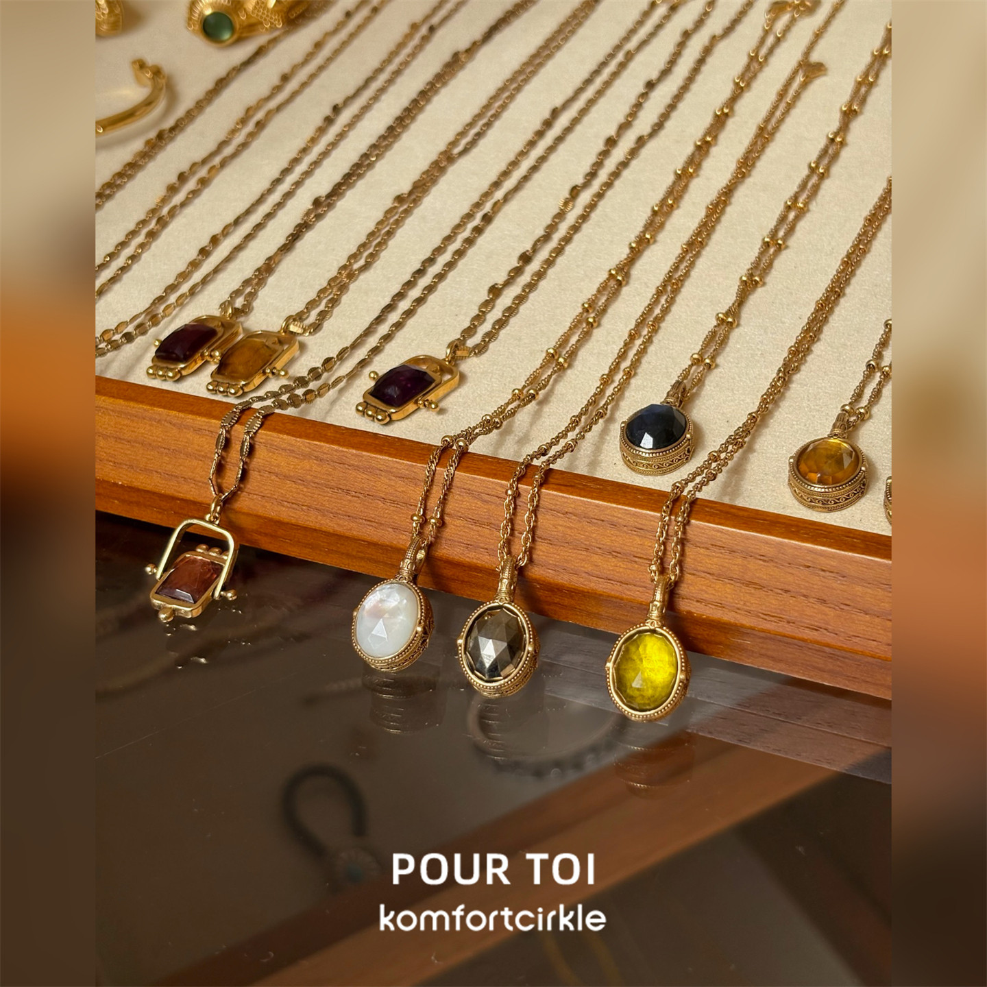 自留推荐 POUR TOI 复古工艺镀金链条长项链锁骨链经典质感设计款