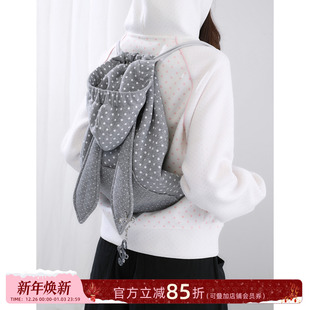 ECHOSTA波点兔耳包亚萌感抽绳原创卫衣帽子袋子包日系少女可爱