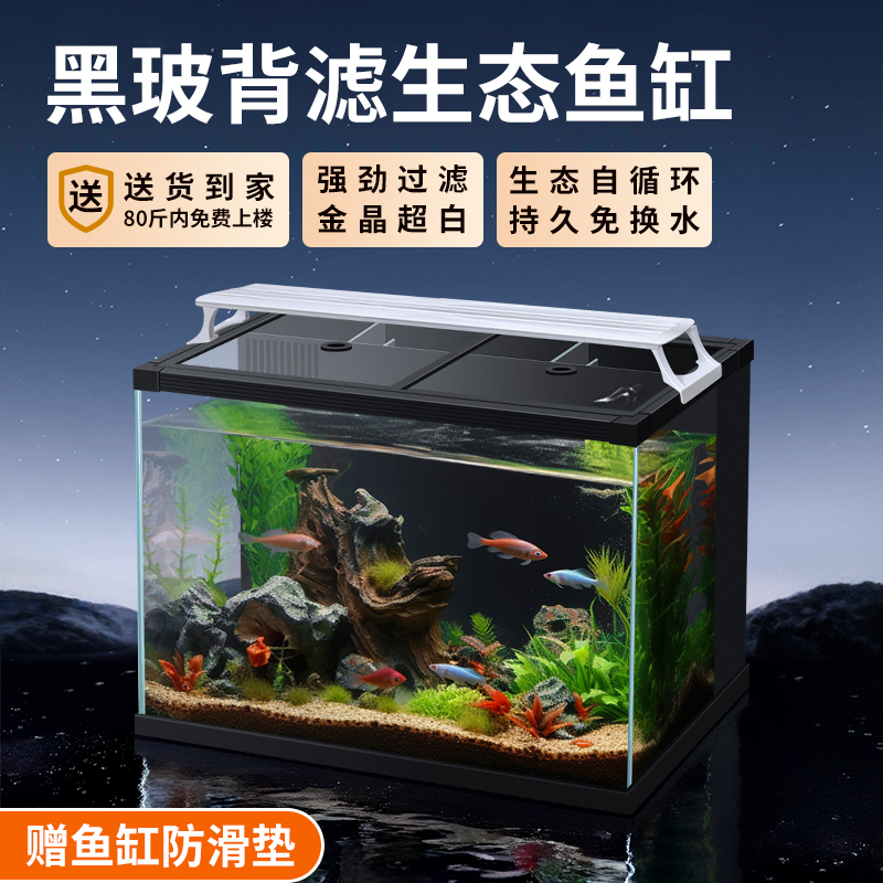 免换水背滤一体办公家用玻璃鱼缸