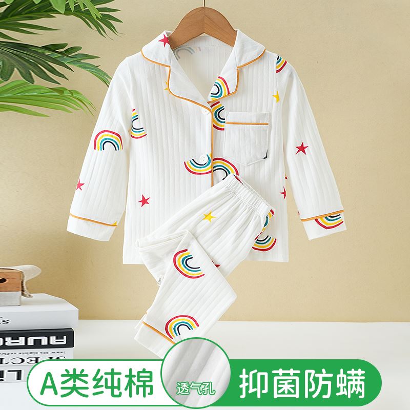 儿童睡衣纯棉女孩春秋季女童家居服长袖全棉女宝宝空调服套装薄款