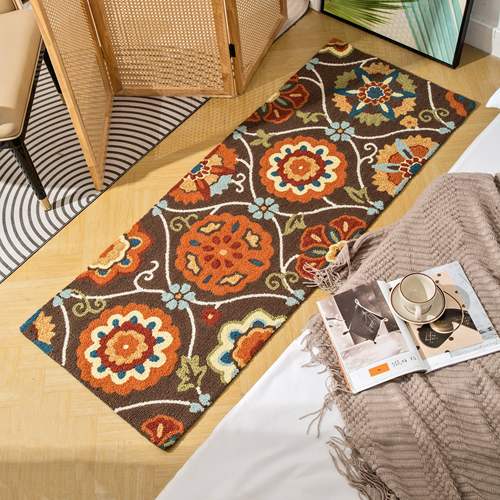 美式地毯高定手工地毯床边地毯美拉德复古美式装修床边地毯软装