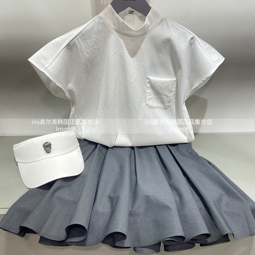 Amazing Cre高尔夫女装25春夏半高领短袖上衣运动A字裙半身短裙