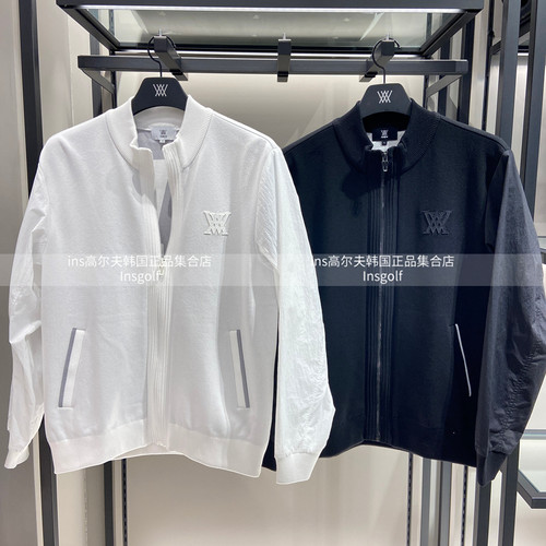 Anew高尔夫男装上衣25春季新款户外运动夹克球服开衫立领针织外套