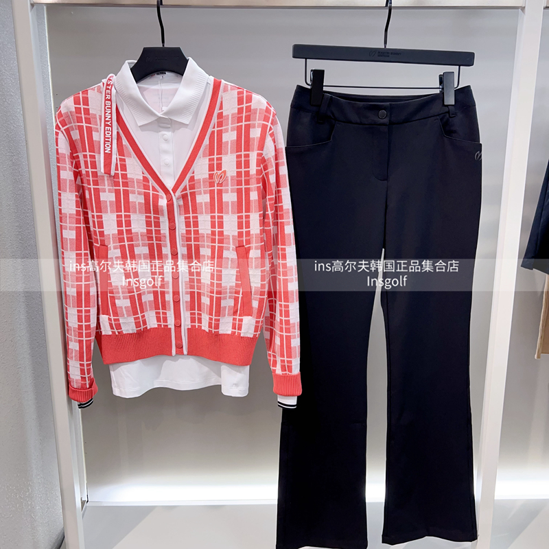 master bunny edition高尔夫女装24春季撞色v领针织衫运动休闲裤