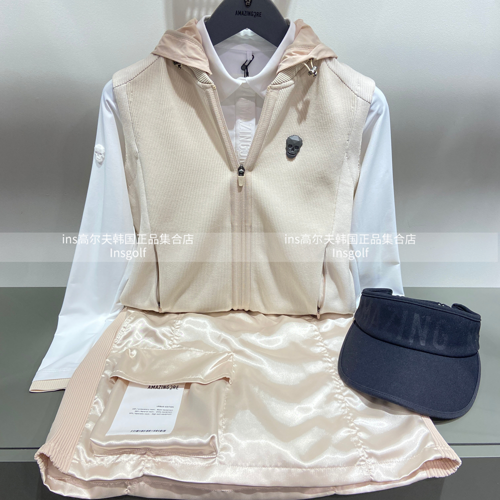 Amazing Cre高尔夫球服三件套25春夏翻领长袖T恤针织马甲包臀短裙