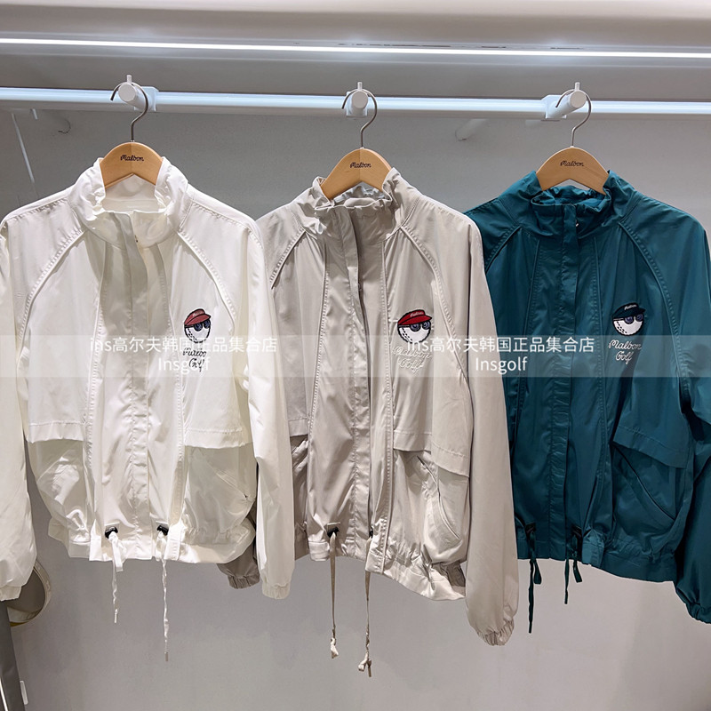 MALBON高尔夫运动衣服球服女装24春golf立领拉链运动夹克上衣外套