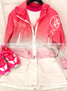 G FORE高尔夫女士24春夏新款百搭时尚渐变防风外套短袖上衣包臀裙