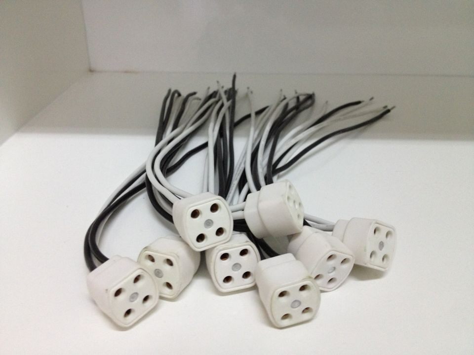 紫外线灯陶瓷灯座 四孔灯座 杀菌灯管专用灯座 灯头 4孔插座4p