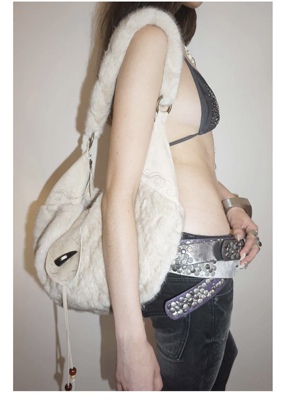 有购买凭证韩国正品直邮sculptor单肩包斜挎包牛角扣毛毛大容量