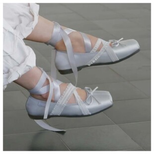 若若韩代正品直邮rockfish复古时尚芭蕾鞋蝴蝶结X蕾丝绑带玛丽珍