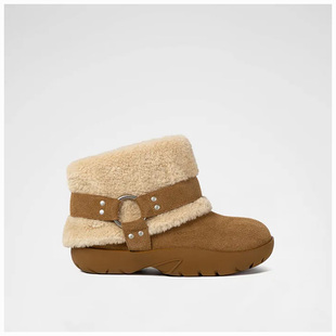 若若韩国正品代购rockfish25冬季毛绒雪地靴毛毛鞋加绒短筒靴女