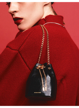 【有购买凭证】若若韩国正品代购numbering蝴蝶结链条手提斜跨包