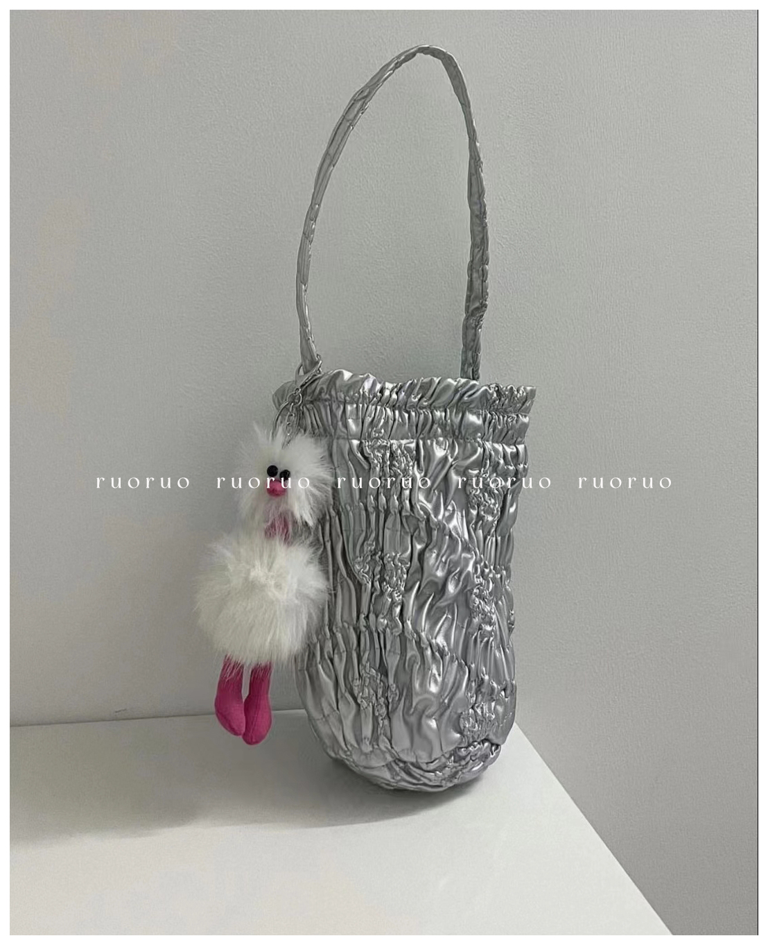 cosmoss褶皱单肩斜挎手提包