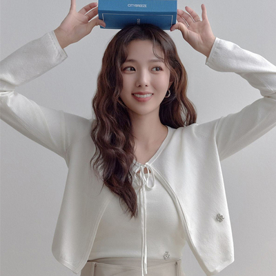 蔡秀彬同款citybreeze韩国设计师品牌短款针织吊带开衫2件套女