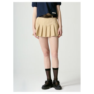 glowny若若韩国正品代购直邮设计师品牌百搭百褶短裙半身裙24新款