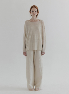 正品有购买凭证韩国代购直邮moia冷淡风纯色百搭显瘦套头毛针织衫