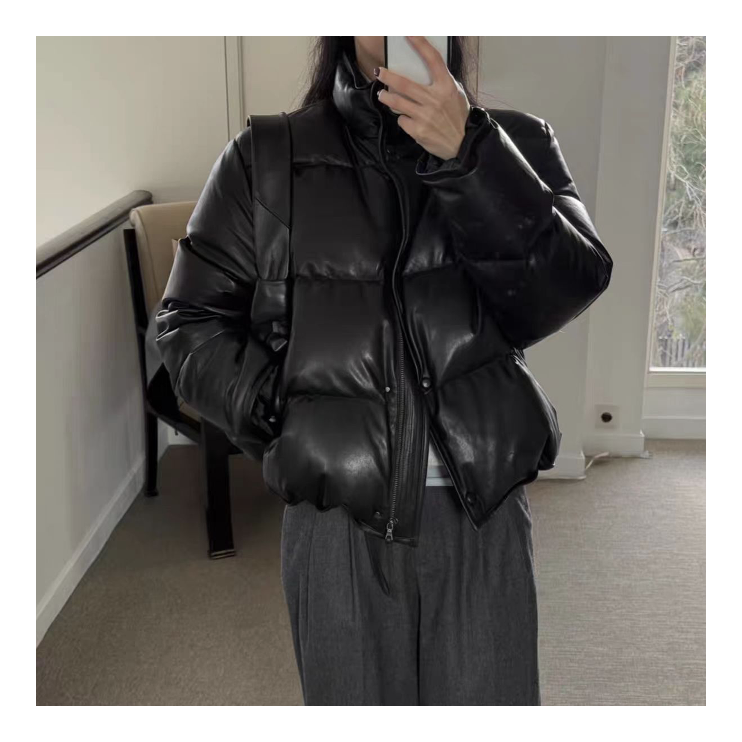 若若韩代正品直邮nothingwritten25秋冬lambskin羊皮鹅绒羽绒服女