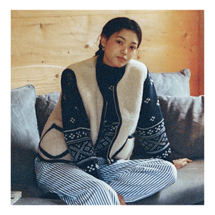 若若韩代正品直邮urbanic30秋冬复古提花高领针织毛衣费尔岛打底