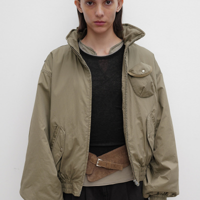 若若韩国正品代购OPENYY25新款口袋棉服夹克外套工装夹克卡其色