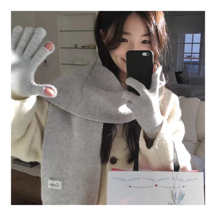 若若韩代正品直邮rockfish jennie同款fluffy手套围巾礼盒套装