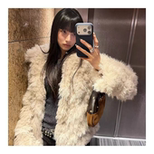 英同款 若若韩代正品 直邮cerric25秋冬张元 mixed毛绒环保皮草外套