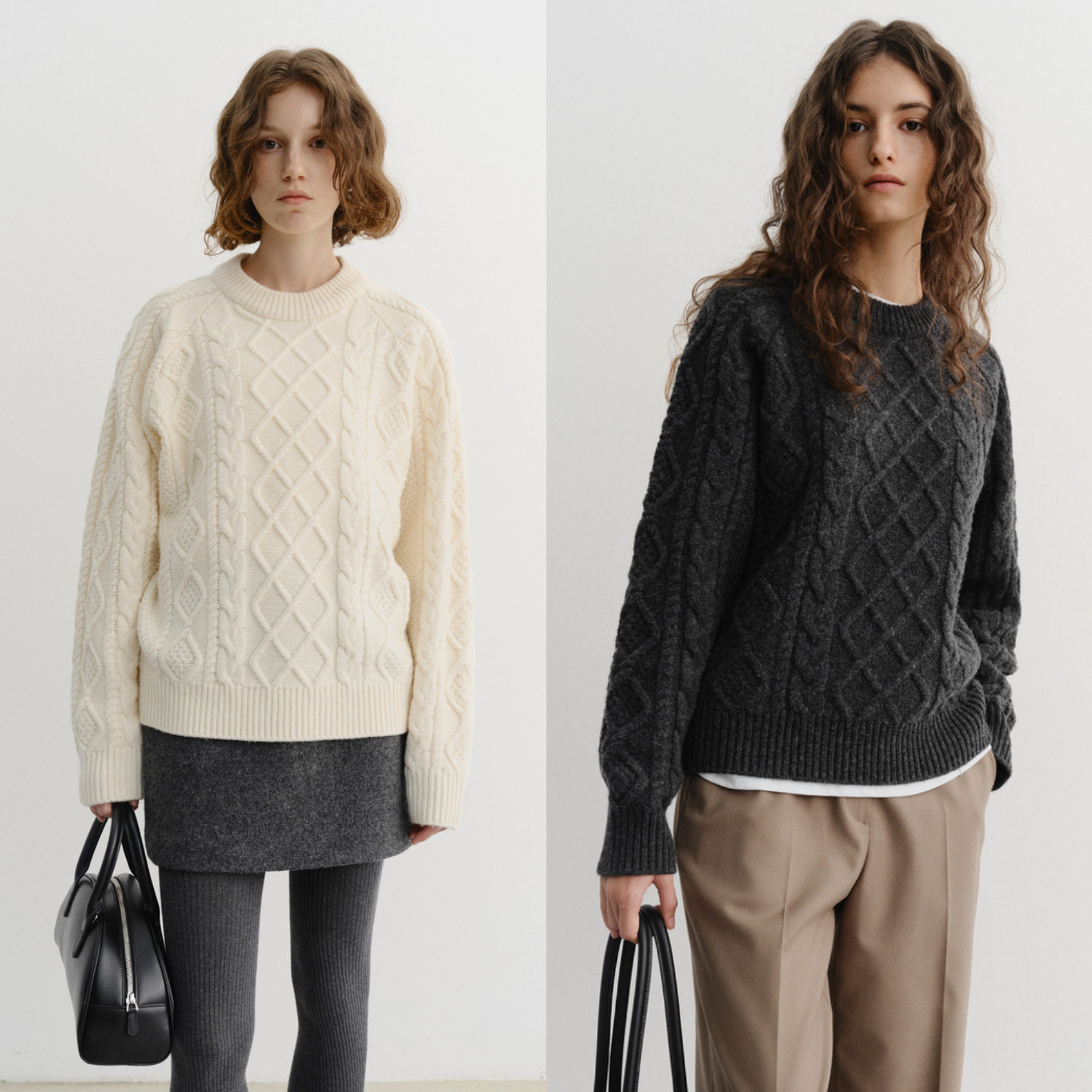 若若韩国正品代购DUNST25秋冬麻花针织毛衣男女款内搭打底套头