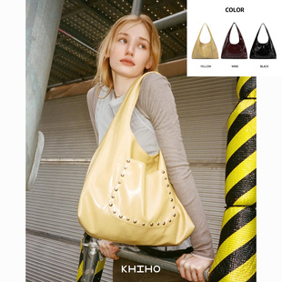 【咨询有惊喜】khiho韩代正品直邮大容量单肩包柳钉托特包通勤包