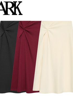 ZARK 欧美风 女装 春季新款 时尚气质潮流扭结通勤半裙 UWM560002