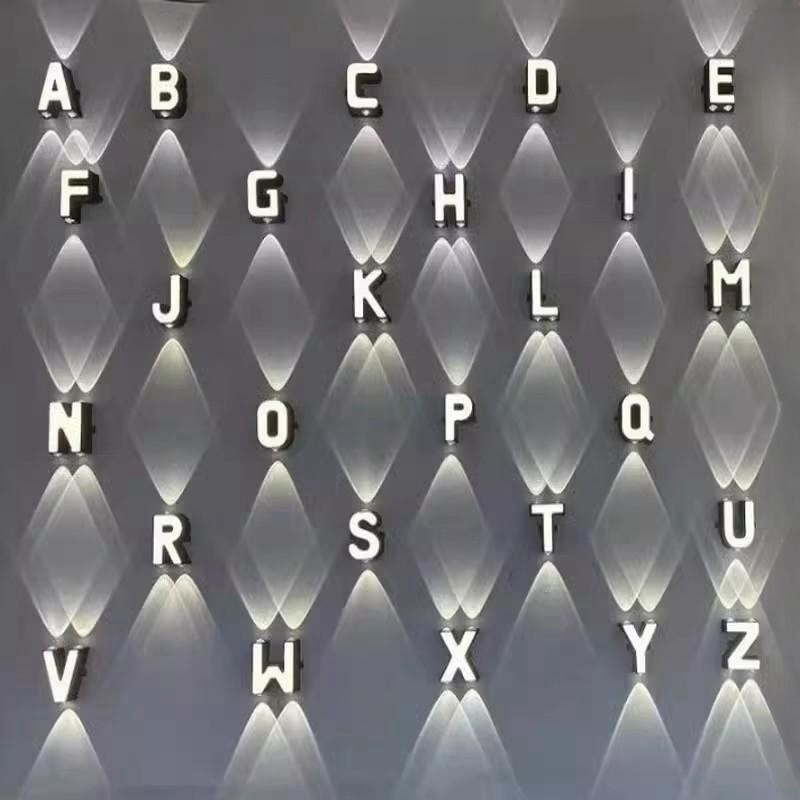 LED英文字母室内户外防水壁灯 招牌射灯宾馆酒店别墅Logo背景墙灯