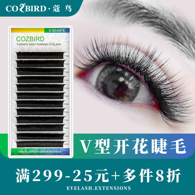 嫁接睫毛V型开花不缩花V型睫毛