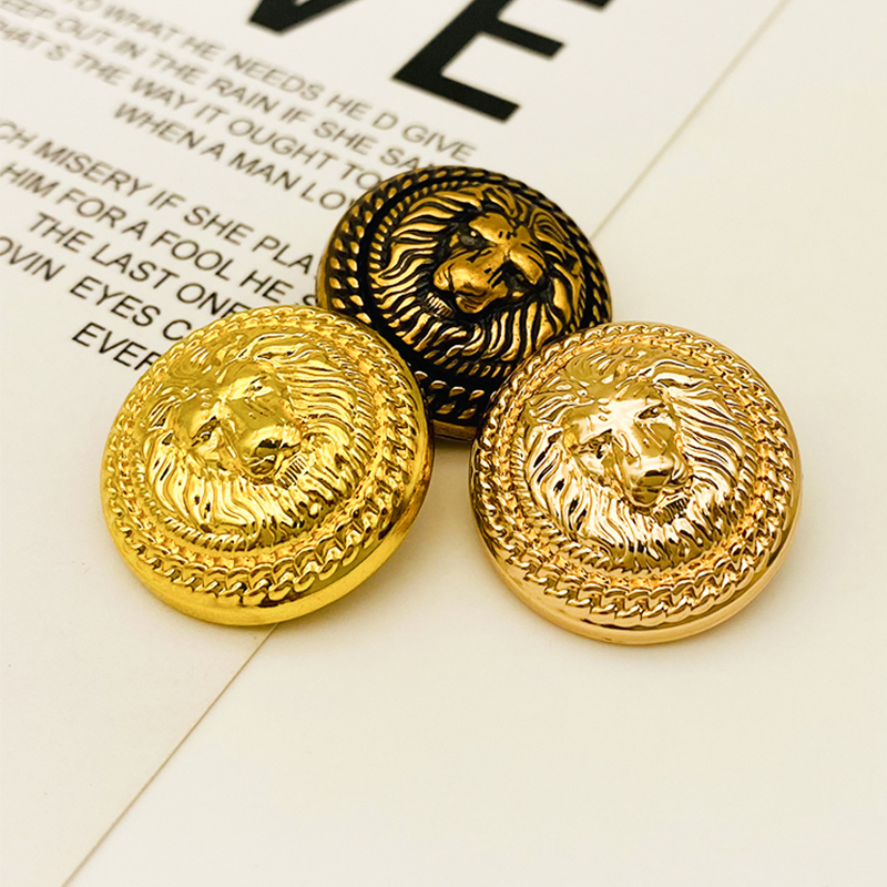 高端狮子头金色大衣风衣外套纽扣