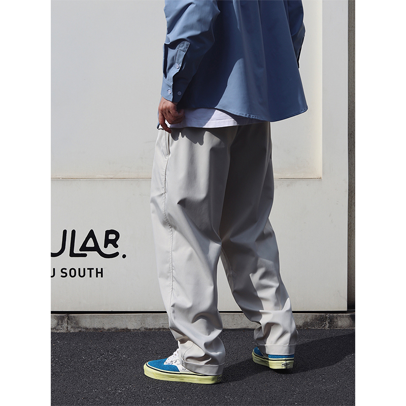 锥形日系复古双褶锥形休闲裤三防