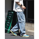 Sigbreak日系复古B01水洗宽松双膝伐木cleanfit工装直筒牛仔裤男
