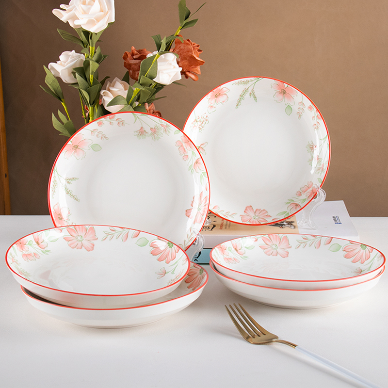 盘子菜盘餐盘深盘釉下彩家用陶瓷高颜值2025新款碗盘餐具盘子碟子