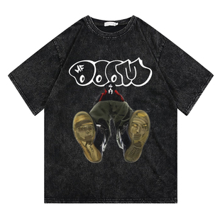 长袖 CLFC BBOY街舞DJ复古水洗T恤短袖 Doom说唱HipHop宽松厚款