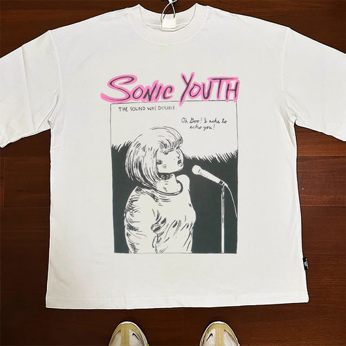 CLFC Sonic Youth音速青年朋克摇滚男女情侣欧美纯棉宽松长短袖TE