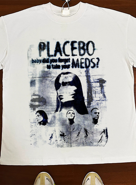 CLFC Placebo T-Shirt英伦摇滚安慰剂纯棉小领口长袖短袖百搭T恤
