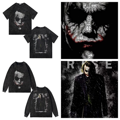 CLFC 水洗希斯·莱杰Heath Ledger joker小丑双面复古短袖长袖T恤