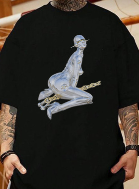 CLFC Hajime Sorayama空山基机械姬T金属梦幻科幻美式长袖短袖T恤