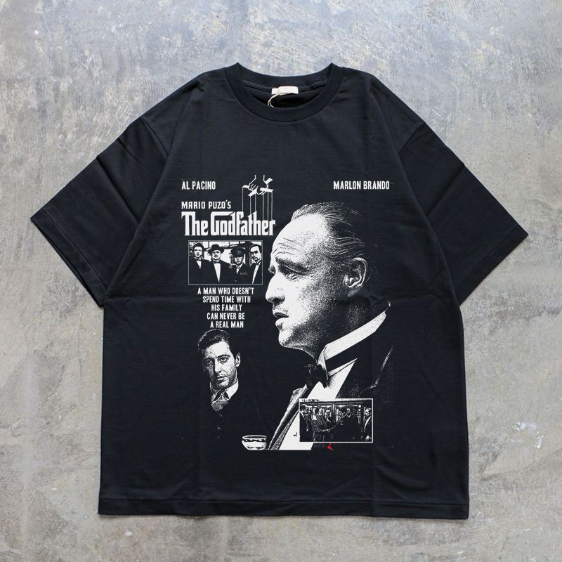 CLFC 美式vintag Godfather教父马龙白兰度 阿尔帕西诺长短袖T恤